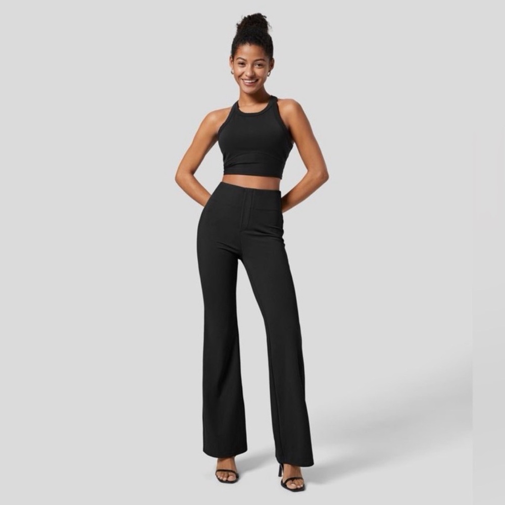 HALARA Black Boot Cut Jumpsuit Style Pants